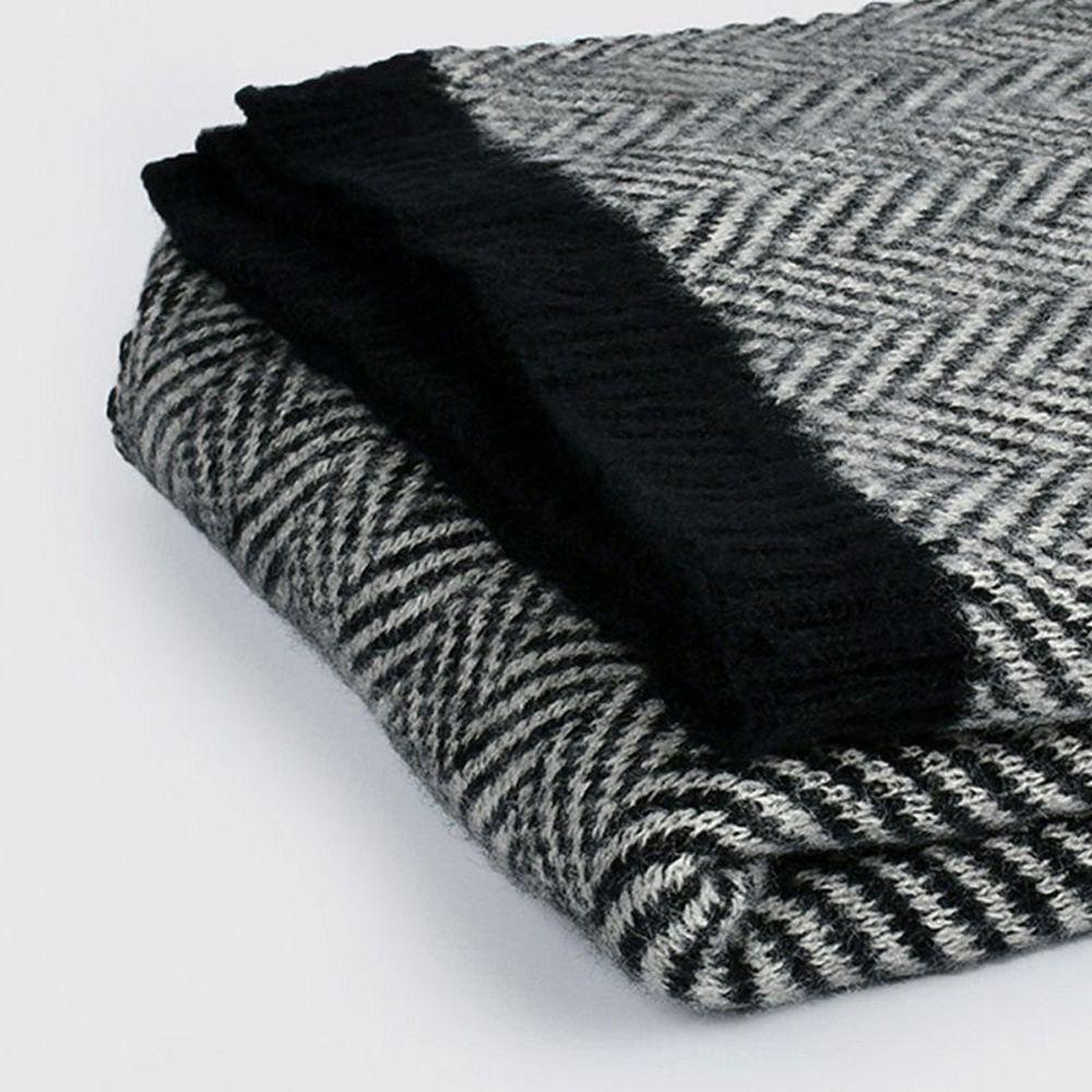 IVORY Khăn Choàng Cổ Dệt Kim Kẻ Sọc Thời Trang Mùa Đông Cho Nữ