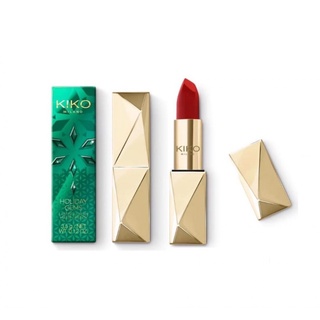 Son chính hãng kiko - holiday gems diamond dust lipstick màu 04, 07 - dazzing ruby - đỏ ruby - kiko milano italy