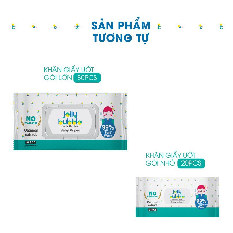 Combo 10 Gói Khăn Giấy Ướt JELLY BUBBLE - 20 Tấm