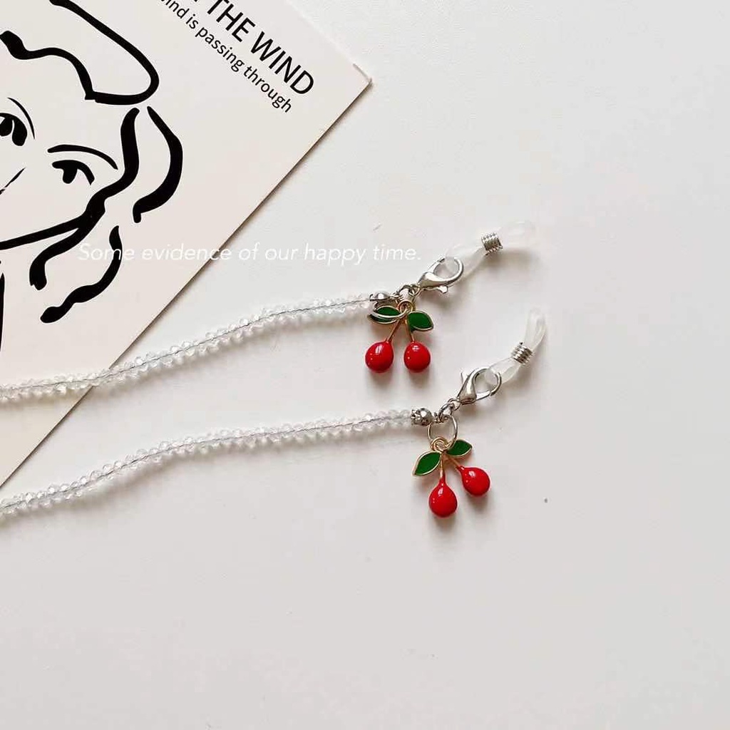 Dây Đeo Mặt Dây Chuyền / Tai Nghe / Mắt Kính Bằng acrylic Hình cherry Hoạt Hình Sáng Tạo