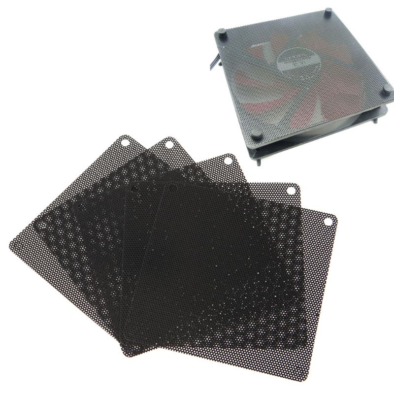 Bộ 5 Tấm Lọc Bằng PVC Màu Đen 90mm Chống Bụi Cho Quạt Máy Tính