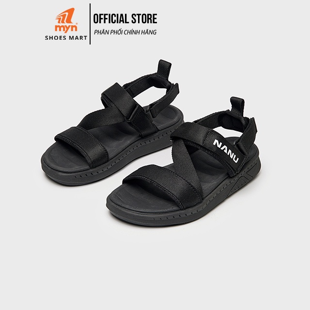 Sandal Nam Nữ Quai Chéo All Black NANU 08