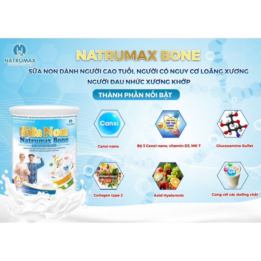 SỮA NON NATRUMAX BONE - HỖ TRỢ XƯƠNG KHỚP - LOÃNG XƯƠNG - THỂ TRẠNG YẾU