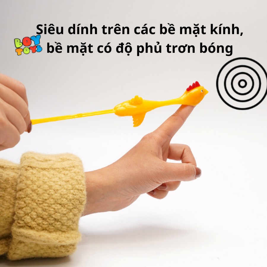 Set 5 đồ chơi ná bắn hình chú gà, ná bắn gà dính tường vui nhộn cho bé thỏa sức vui chơi