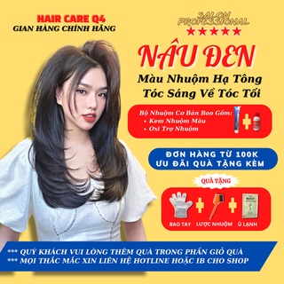 Thuốc Nhuộm Dưỡng Tóc Thảo Dược Màu Nâu Đen Tự Nhiên - Hair CAre Q4