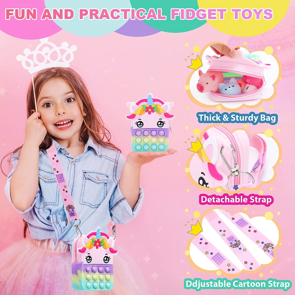 Túi Đeo Chéo Hình Kỳ Lân Silicone Xinh Xắn