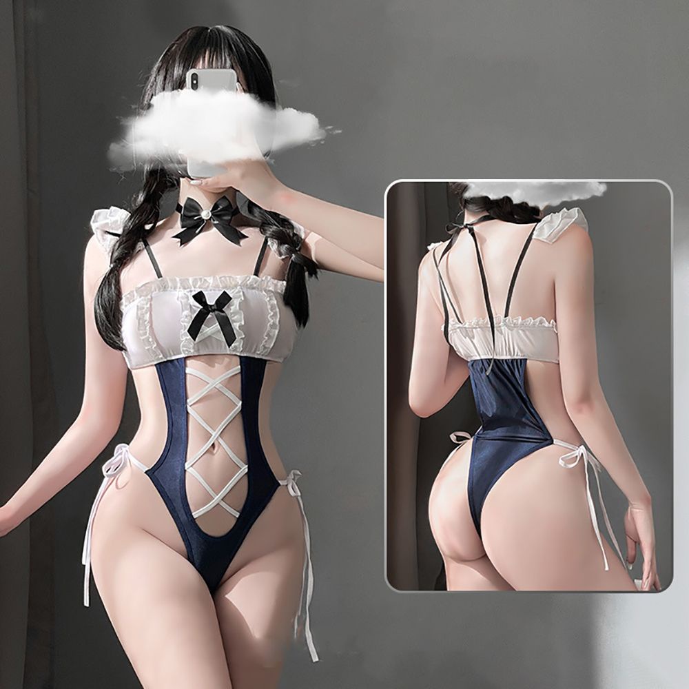 Bộ đồ ngủ áo liền quần hóa trang cô hầu gái quyến rũ dễ thương cho nữ