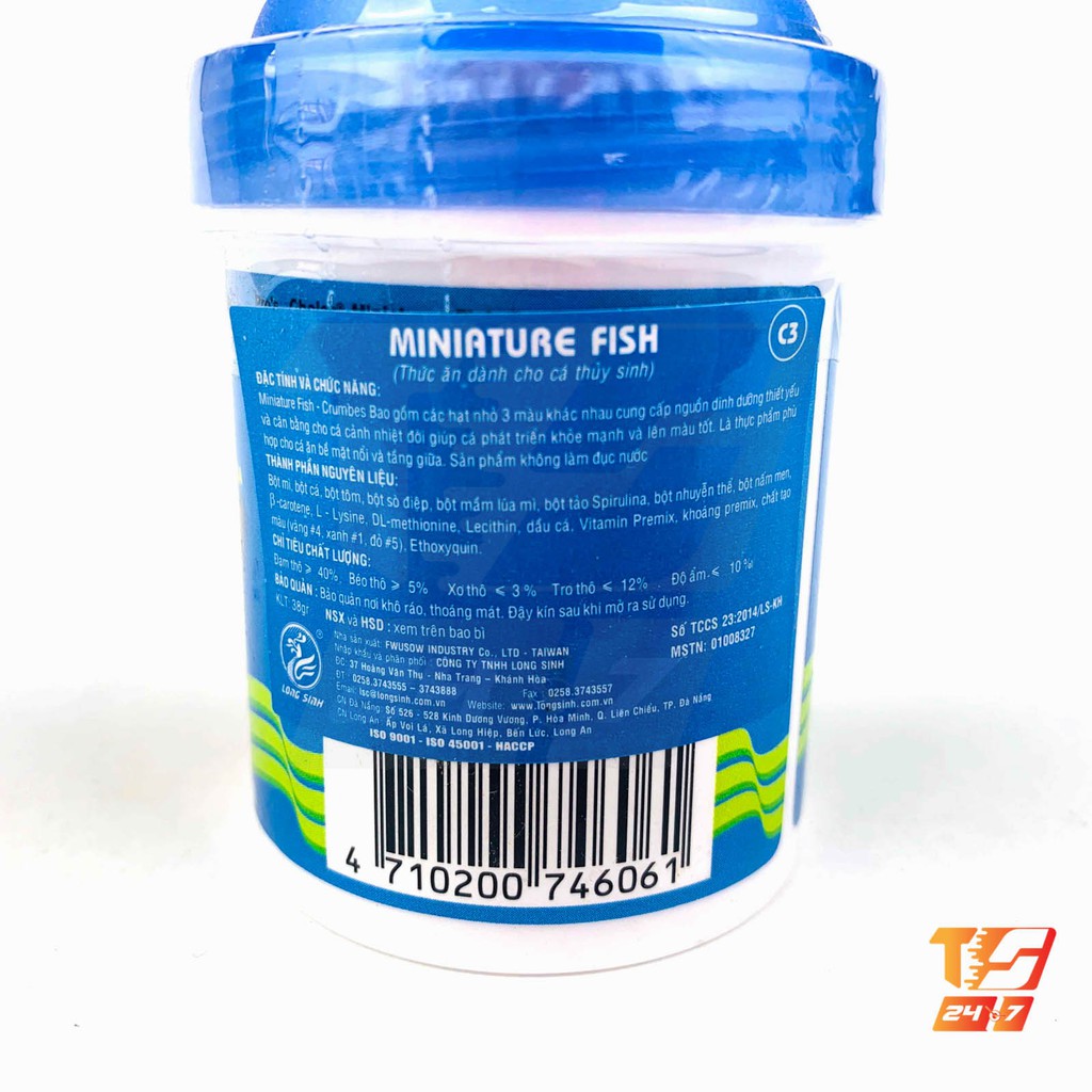 Thức Ăn Cá Thủy Sinh Miniature Fish 38g - Cám Cá Cảnh Loại Tốt Pro's Choice