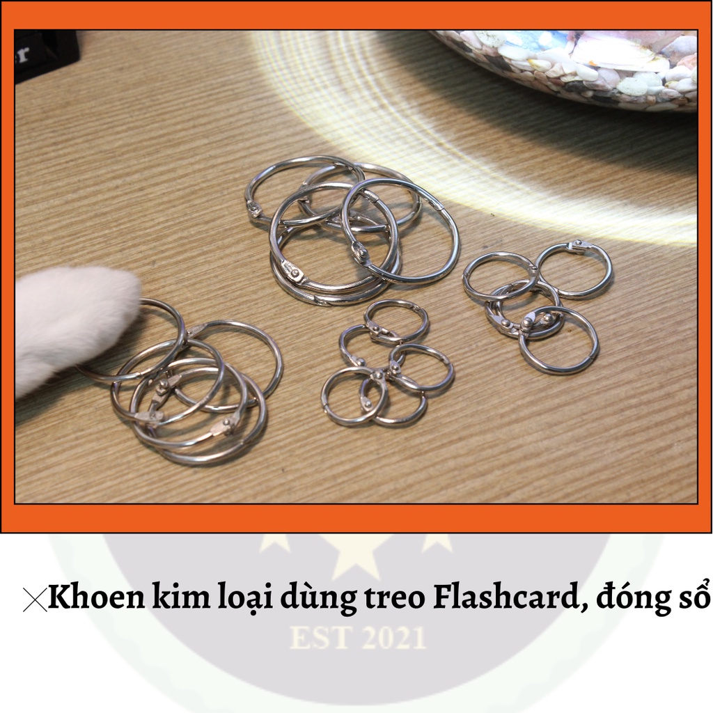 Khoen tròn inox, đóng gáy sách, treo Flash card, làm đồ handmade (Schepub Handmade)