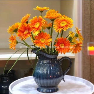 Lọ hoa bình sữa Bát Tràng men hỏa biến