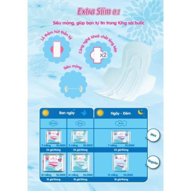 Băng vệ sinh siêu mỏng Elis Extra Slim 0.1 miếng 30 cm ( 14 miếng/gói )