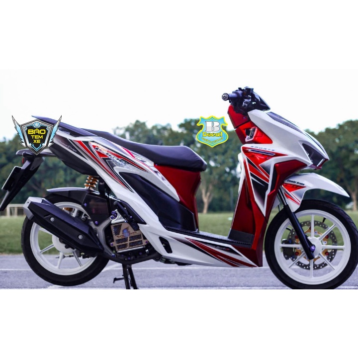 Tem rời dán xe vario 150 trắng đỏ rice decal - Bi Decal