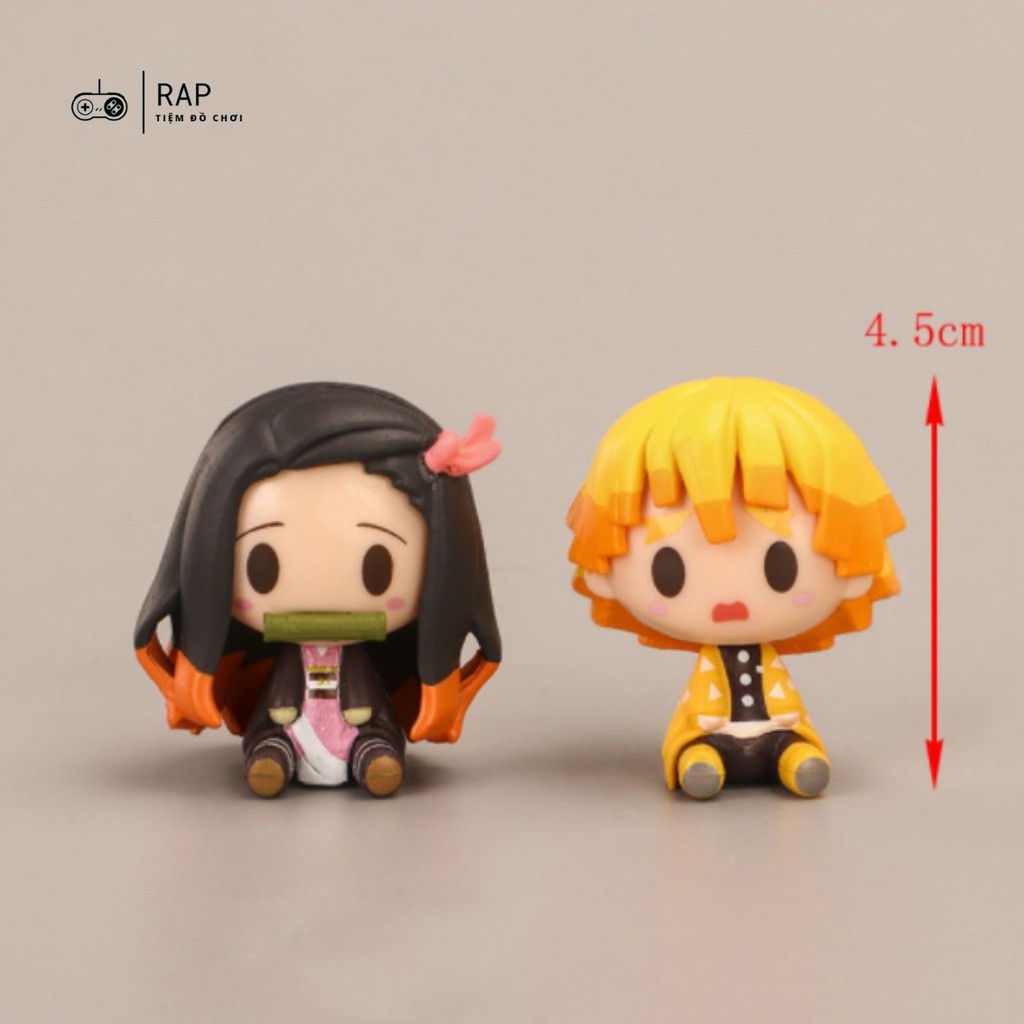 Set 4 mô hình chibi cosplay Thanh gươm diệt quỷ siêu đáng yêu