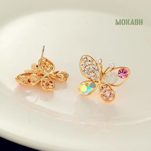 Bông Tai Hình Bướm Rỗng Đính Đá Dễ Thương Thời Trang Cho Nữ