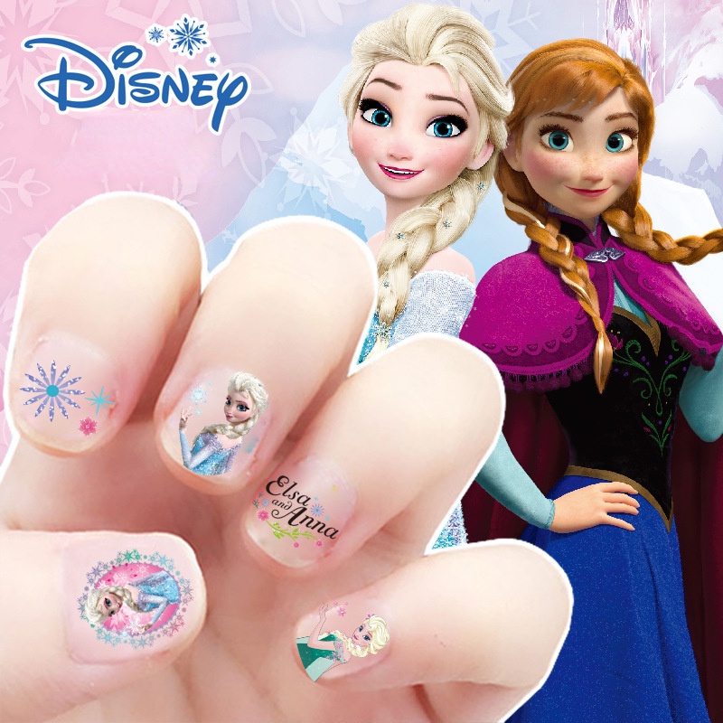 Miếng Dán Trang Trí Móng Tay Hình Disney Snow and ice 2 Elsa Và Anna