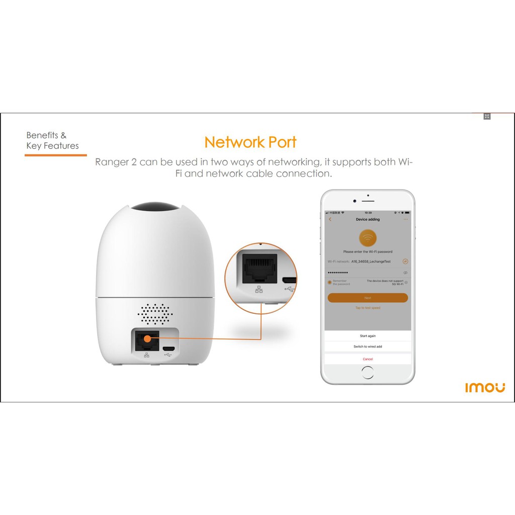 Camera IP Wifi 2.0MP Ranger 2 IPC-A22EP-IMOU | BigBuy360 - bigbuy360.vn