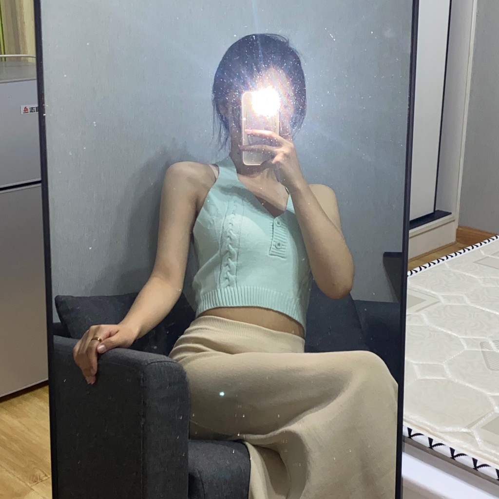 Cocory vn Áo croptop kiểu áo yếm thiết kế hợp thời trang cho nữ