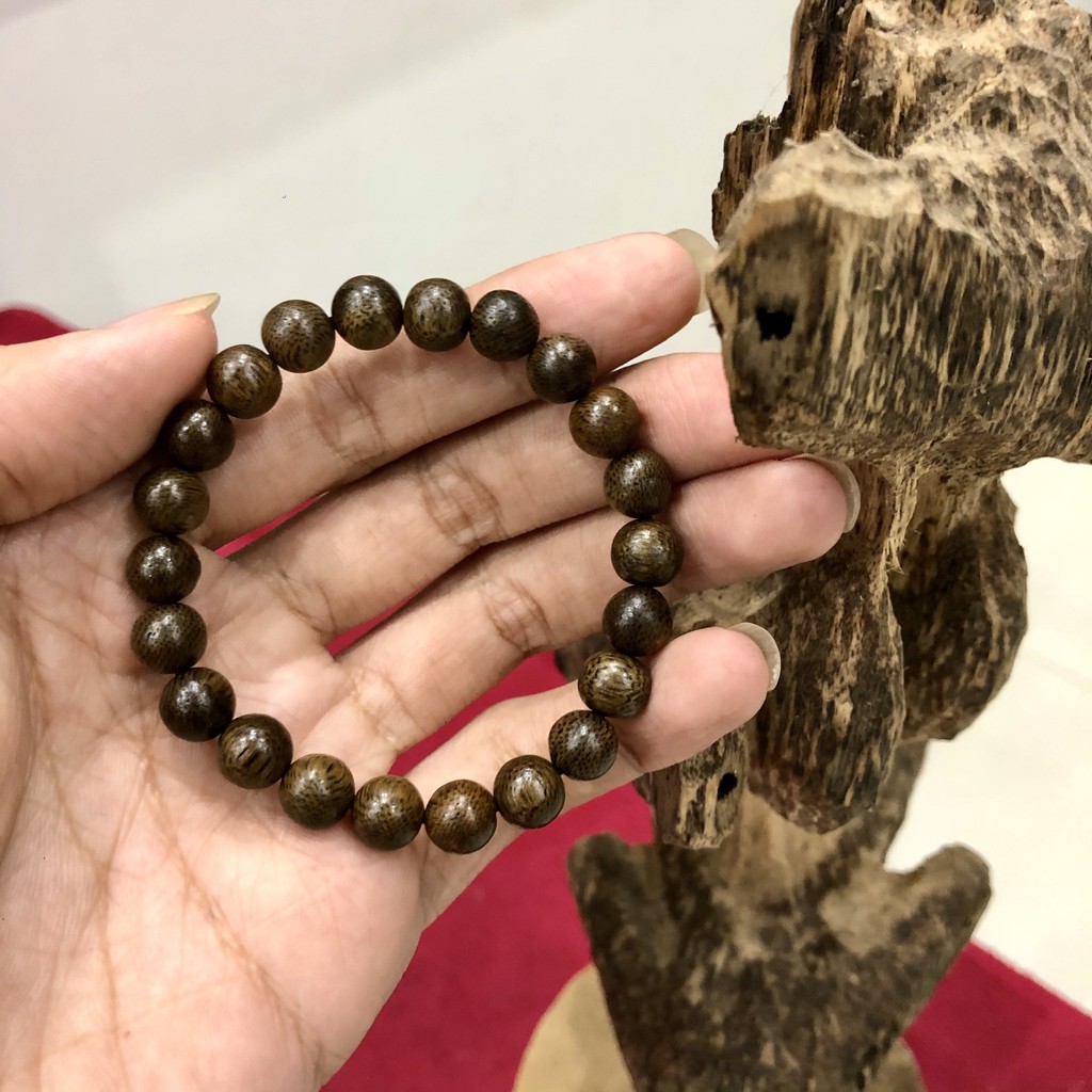 Vòng Tay Trầm Hương tự nhiên size Tròn 8mm,10mm, kèm hộp, dây xâu | BigBuy360 - bigbuy360.vn