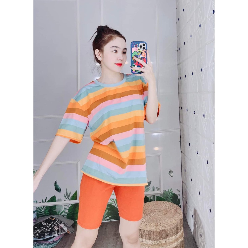 Bộ đồ mặc nhà nữ quần lửng 2 món co dãn 4 chiều, đồ ngủ dễ thương - SEC2