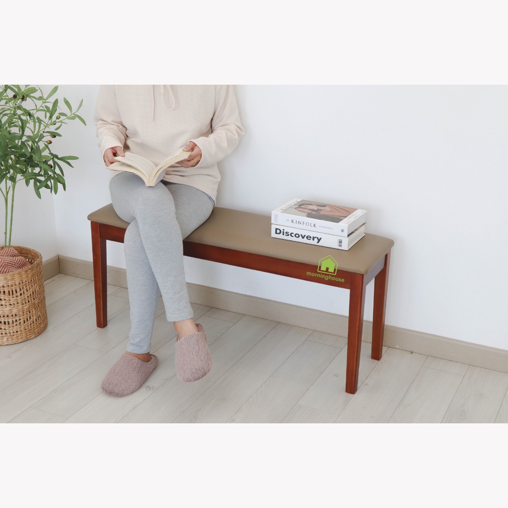 Ghế băng dài bọc nệm Morning House- Gỗ cao su tự nhiên bọc mút đệm, da simily , chân ghế có khả năng tháo láp gọn gàng