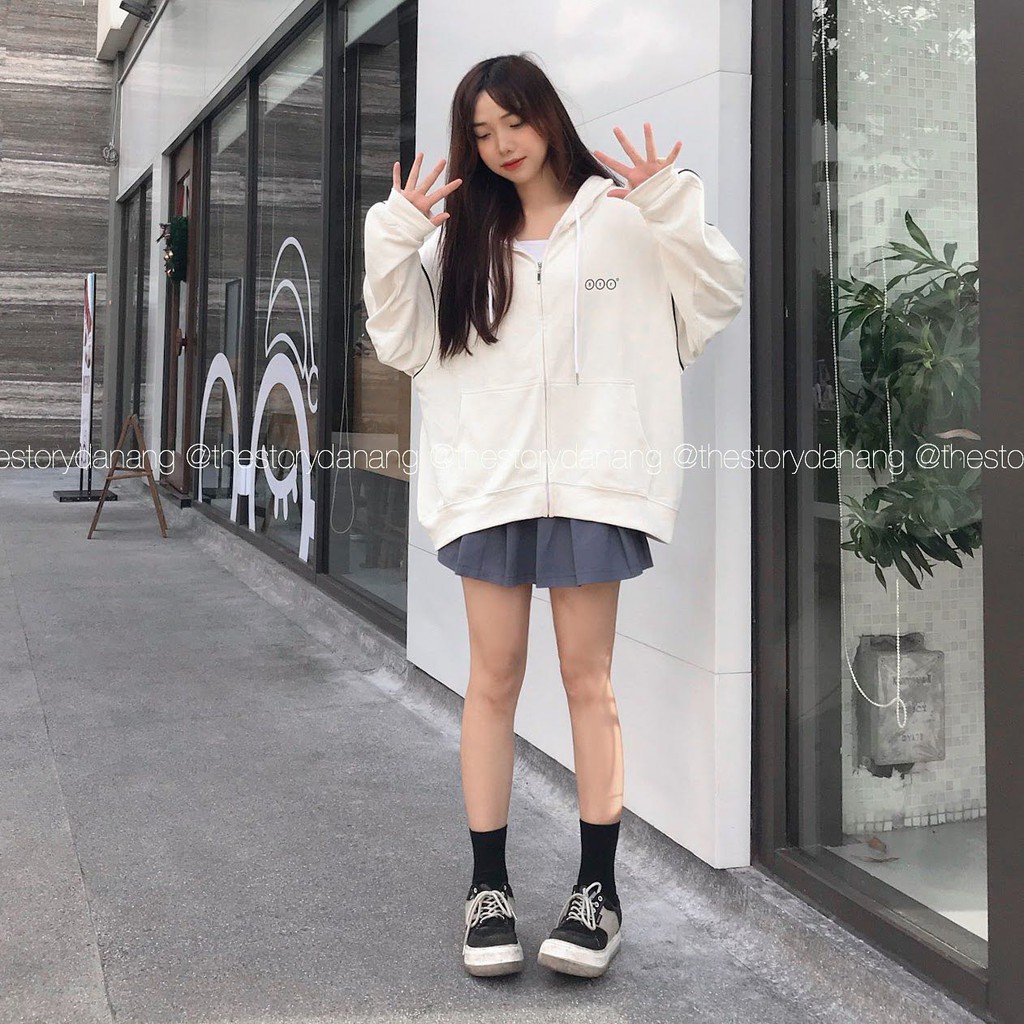 [STORY MADE] [STR] Áo Zip Hoodie SS4 viền cánh tay, logo STR mặt sau A1550 | BigBuy360 - bigbuy360.vn