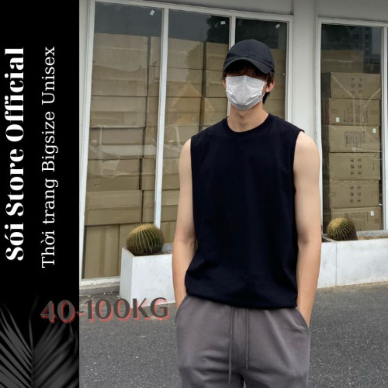 40-105kg Áo nam nữ ba lỗ/sát nách thời trang bigsize unisex Sói Store