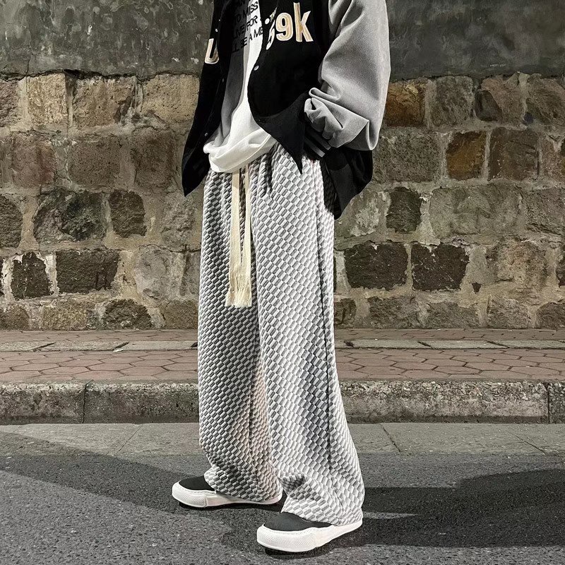 Quần ống rộng Màu Trắng Đen Phong Cách Hip Hop Hàn Quốc Thời Trang Cho Nam  unisex  bigsize quần kẻ sọc