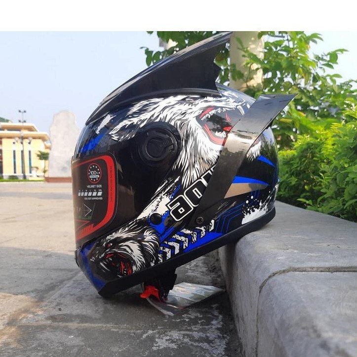 Mũ đi xe máy AGU AVENGER 4 ĐỎ + Đuôi gió AGV và sừng rùa