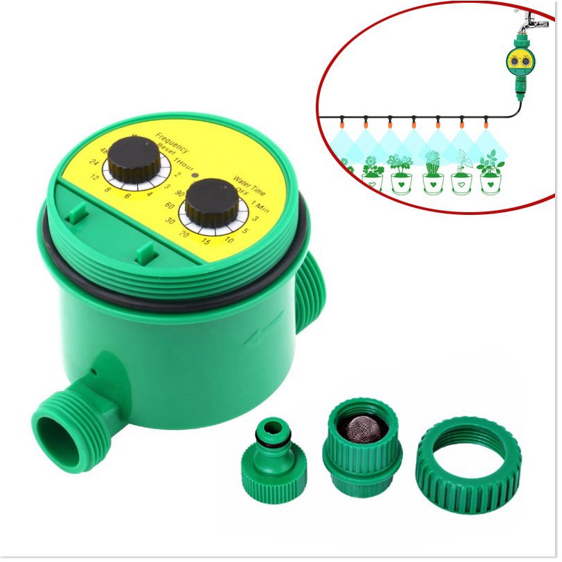 Van nước hẹn giờ tự động đóng mở loại 2 núm dễ cài đặt dành cho hệ thống tưới cây, phun sương, làm mát...