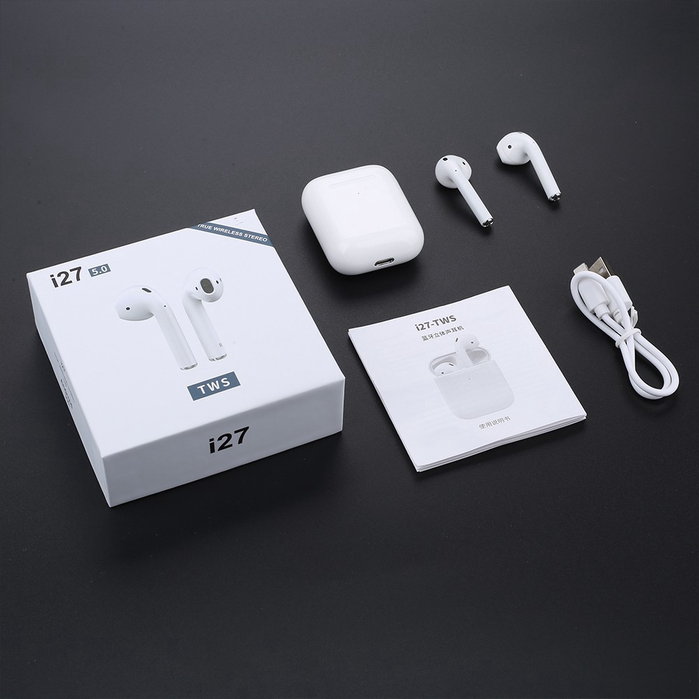 Tai Nghe i27 TWS Bluetooth Không Dây - Tặng Case Airpods Tương Thích IOS, Android Mới Nhất 2019