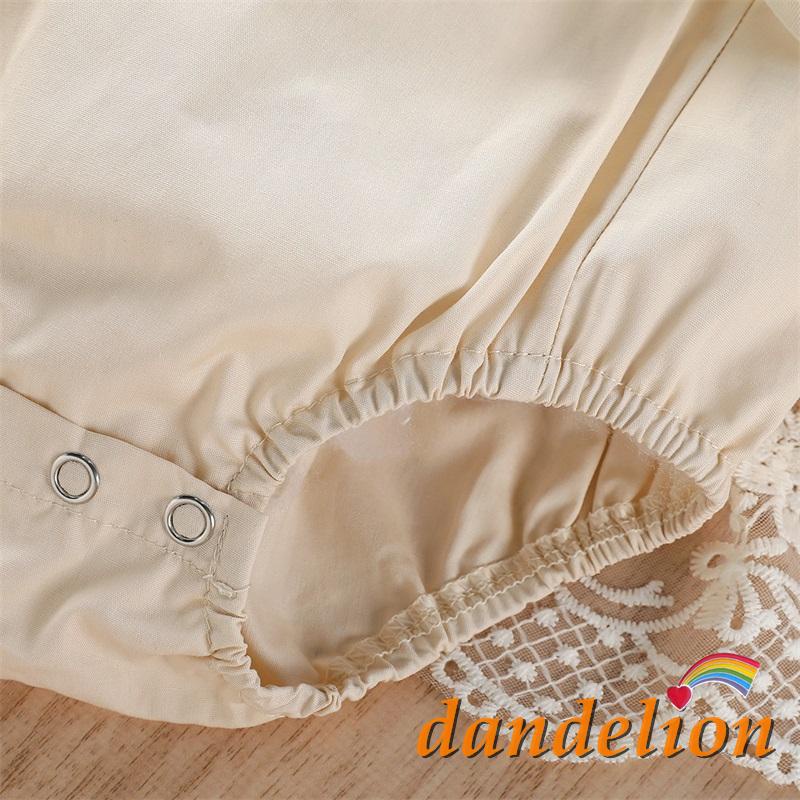 Bộ Áo Liền Quần Hai Dây Phối Ren Thêu Hoa Dành Cho Bé Gái 0-24 Tháng Tuổi