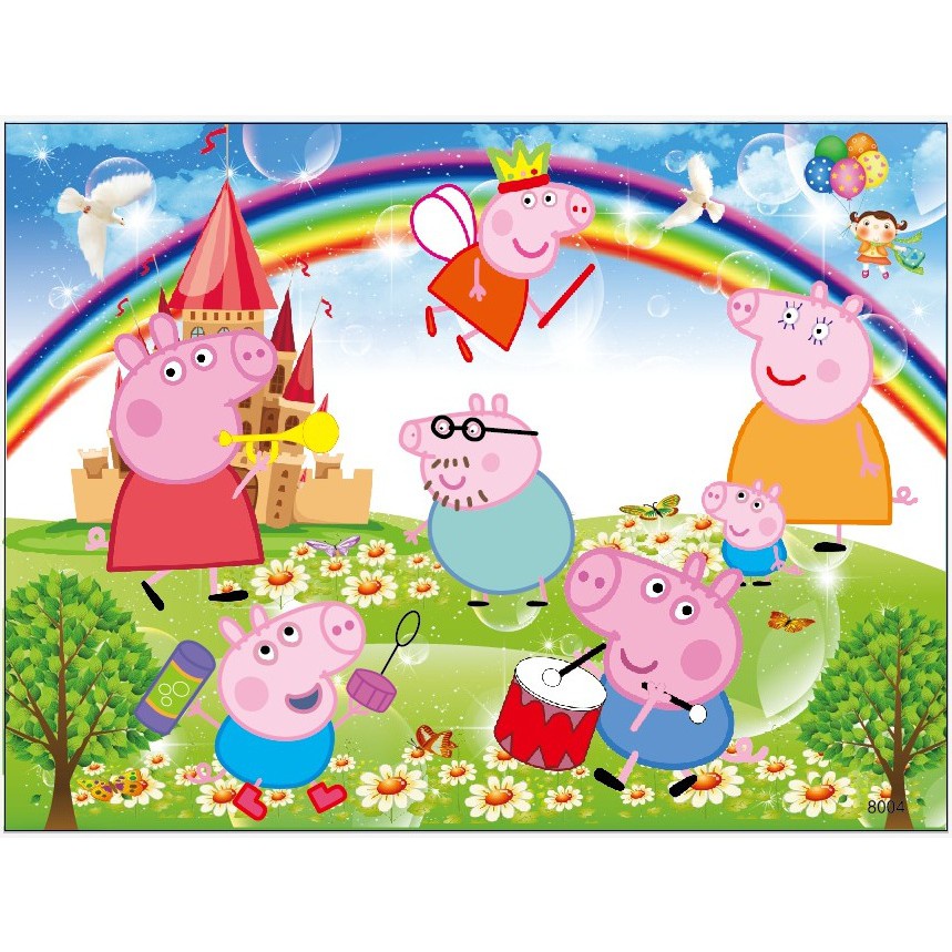 Xếp Hình Heo Peppa 35 40 60 80 100 200 Mảnh, Ghép hình Peppa Pig, Đồ Chơi Cho Bé Từ 3 Tuổi