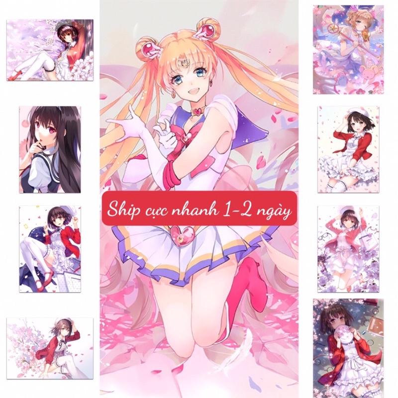 Tranh đính đá 5D tự làm họa tiết hoạt hình Nhật bản size 30*40cm