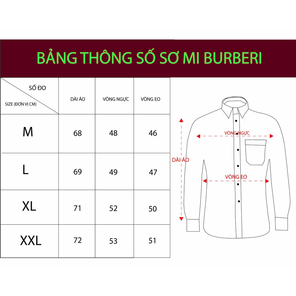 Áo sơ mi nam - Áo sơ mi BurBeRi cao cấp ,mềm mịn, thấm hút mồ hôi, form trẻ trung | BigBuy360 - bigbuy360.vn