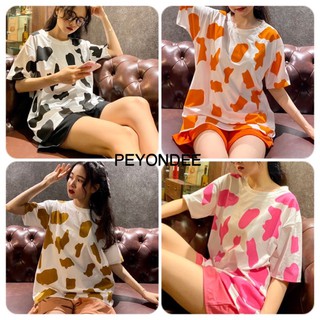 Set bộ BÒ SỮA hoạt hình PEYONDEE form rộng Freesize dành cho nam nữ