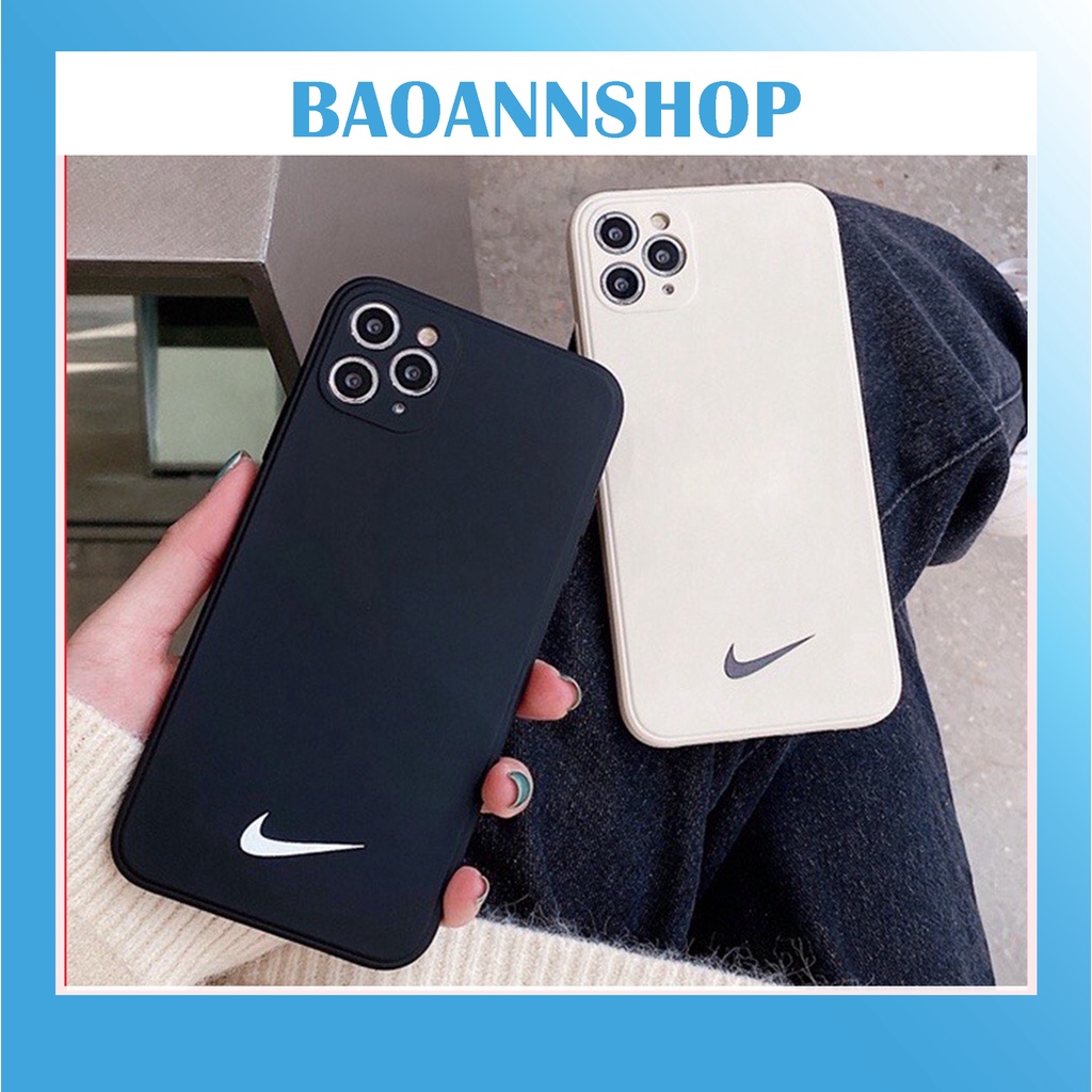 Ốp lưng iphone hình logo nike dẻo viền vuông bảo vệ camera full mã iphone N01 BAOANNSHOP