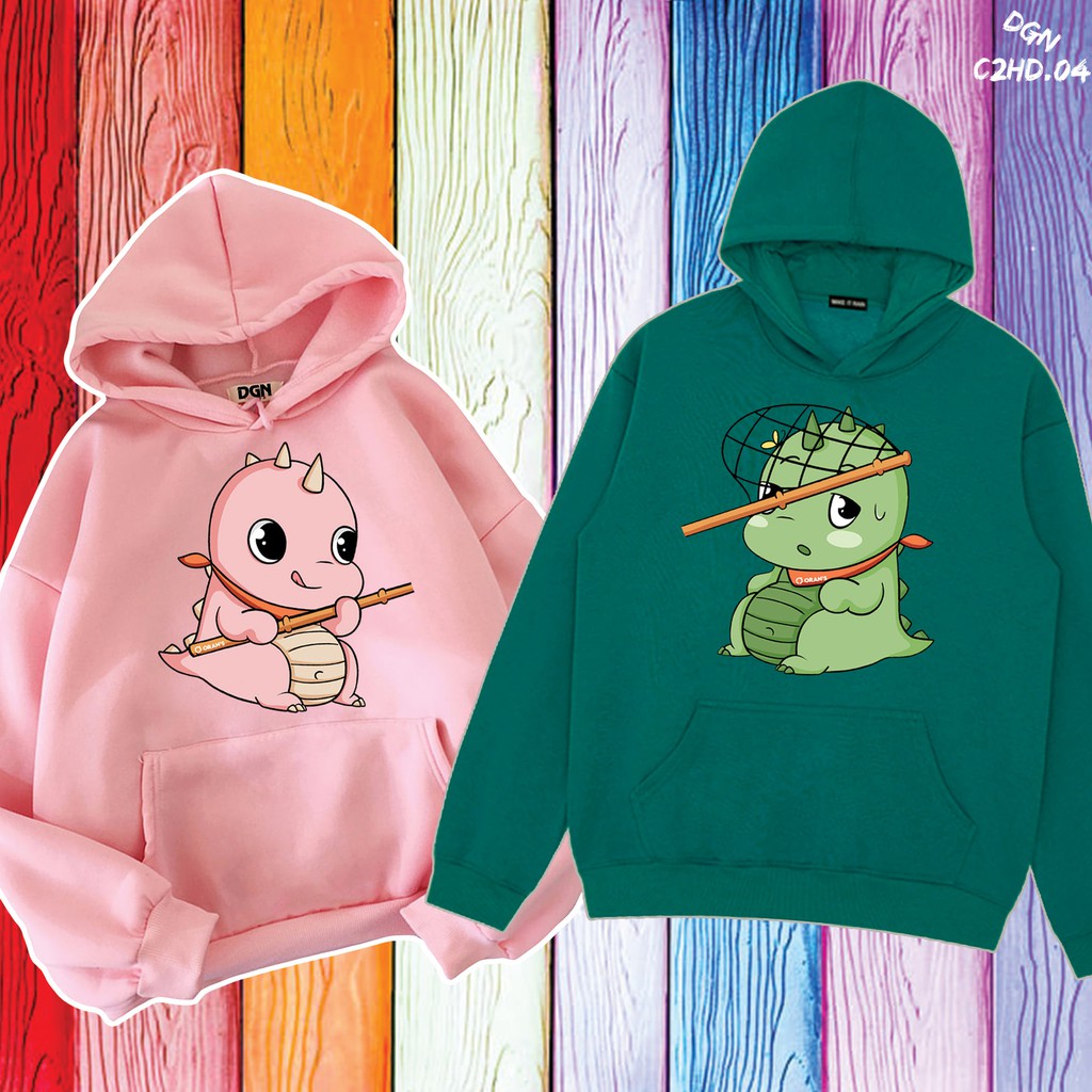 Hoodie Cặp Khủng Long Dễ Thương C2HD.05