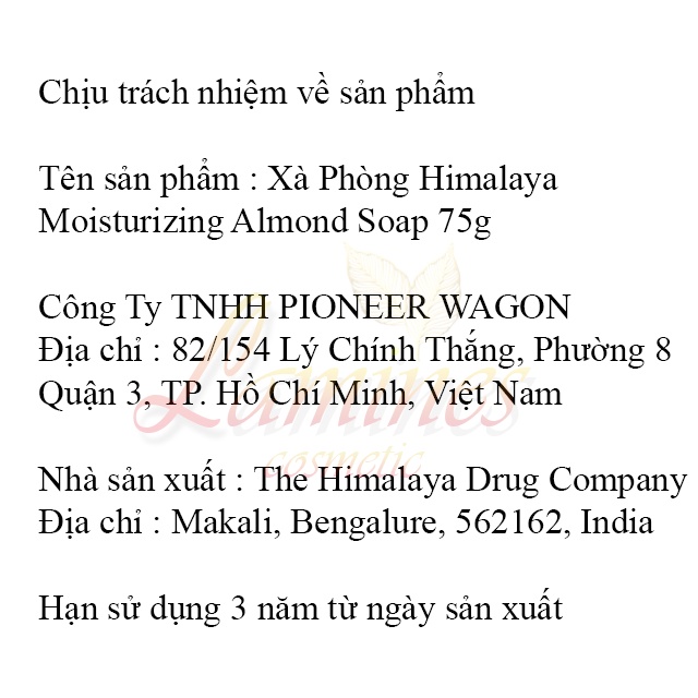 [Quà Tặng] Xà Phòng Himalaya Hạnh Nhân Dưỡng Ẩm Da - Himalaya Moisturizing Almond Soap 75g - Tặng Lưới Tạo Bọt