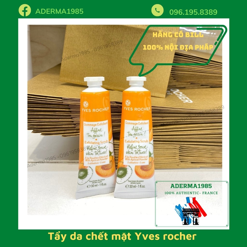 Tẩy Da Chết Chiết Xuất Trái Đào 30ml - YvesRocher Gommage Exfoliant À la Poudre d'Abricot_Sữa Paris Aderma