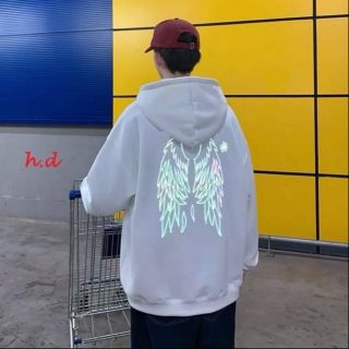 Áo hoodie hoa cánh chim phản quang bảy màu HD12