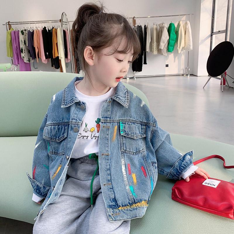 Áo Khoác Denim Phong Cách Hàn Quốc Thời Trang Xuân Thu 2022 Mới Cho Bé Gái
