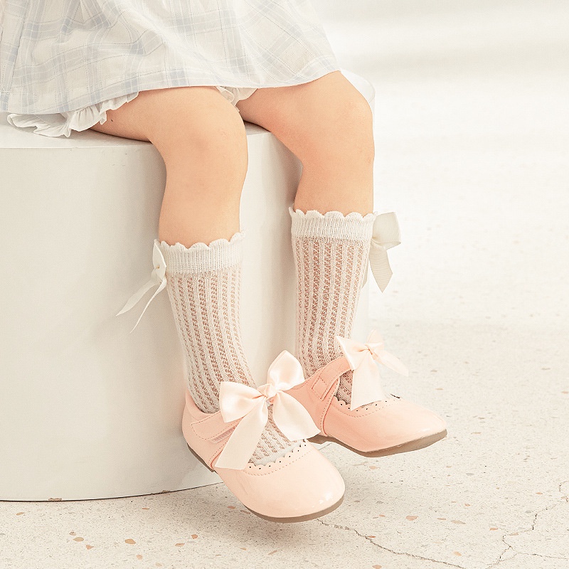 Tất Lưới Chống Muỗi Đính Nơ Xinh Xắn Cho Bé Gái 0-3 Tuổi