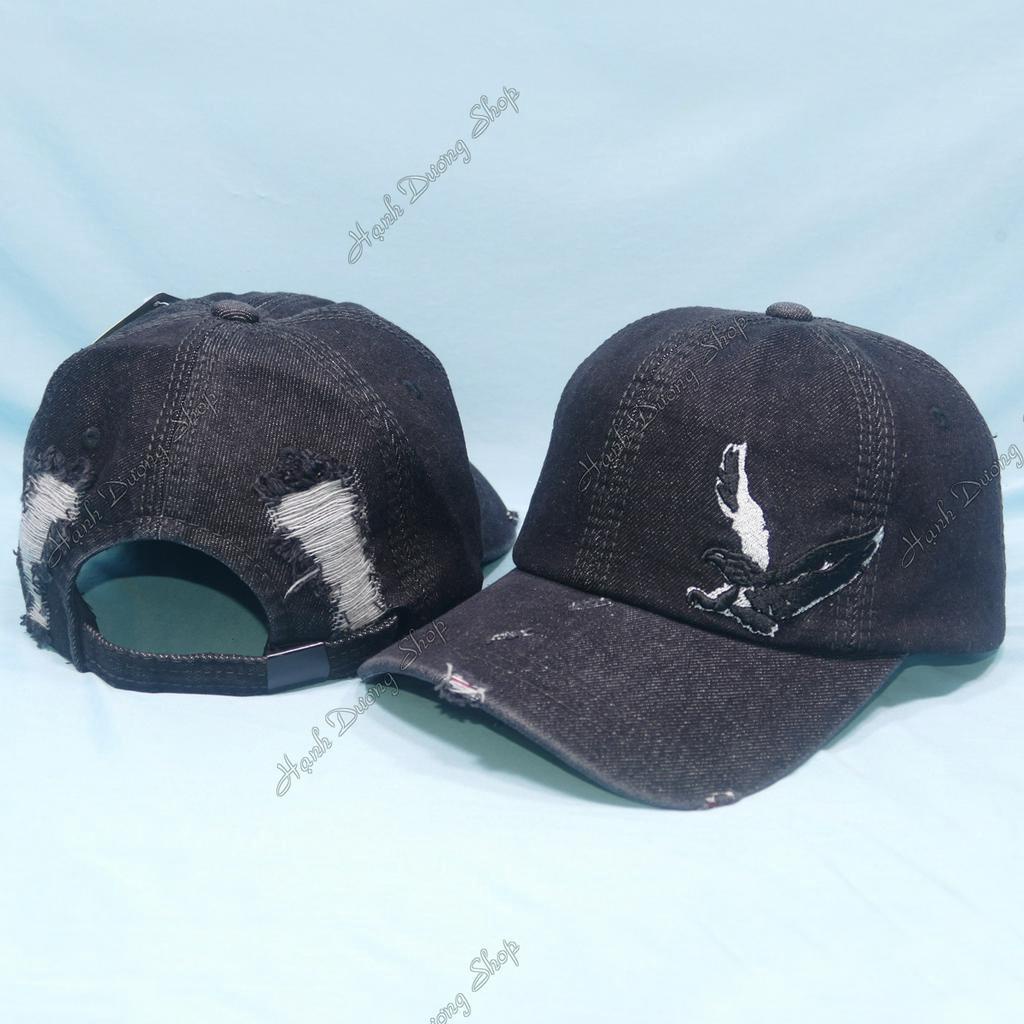 Nón kết jean nam nữ rách bụi, vải jean bền đẹp, dễ dàng điều chỉnh size, khóa gài cứng cáp, sang trọng