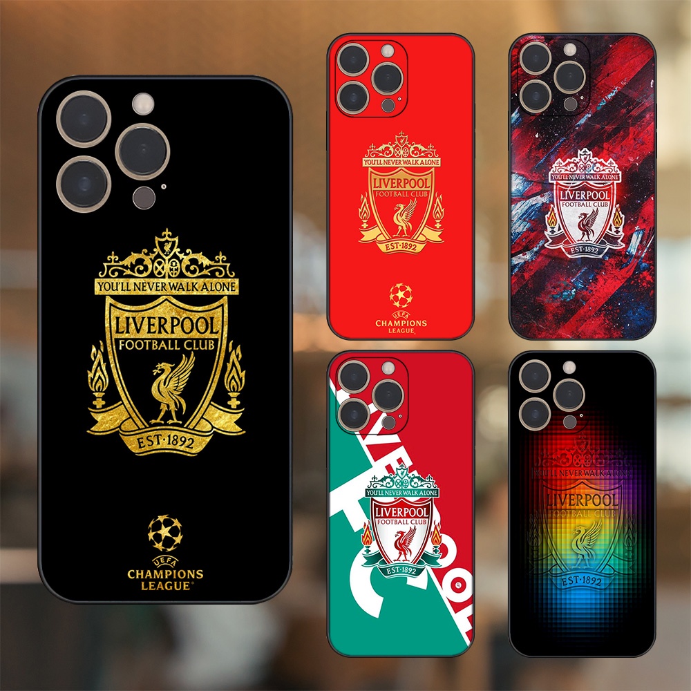 Ốp lưng iPhone 13 Pro dẻo đen cạnh vuông in hình Liverpool FC