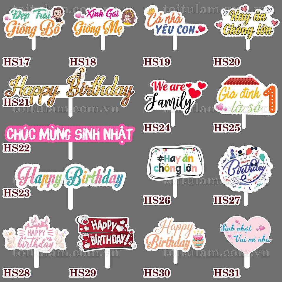 Hashtag cầm tay, biển cầm tay phụ kện trang trí sinh nhật, đám cưới, sự kiện, thôi nôi - Tôi Tự Làm