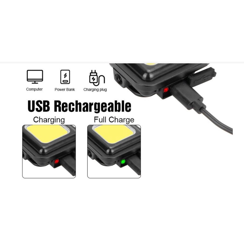 Đèn Led Cob Mini Đa Năng Kiêm Móc Khóa Có Thể Sạc Lại Nhỏ Gọn Tiện Dụng