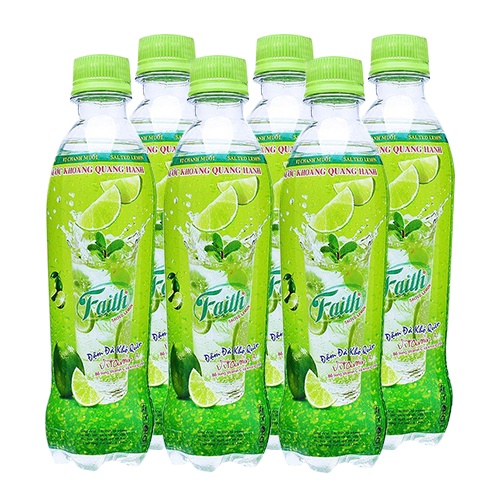 Thùng 24 chai nước khoáng chanh muối Quang Hạnh Faith 355ml