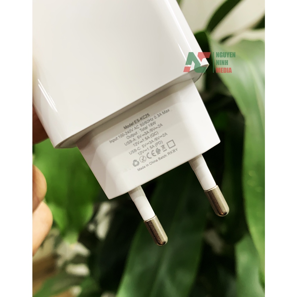 Củ Sạc Nhanh Quick Charge 3.0 18W Earldom ES - KC25 - Hàng Chính Hãng