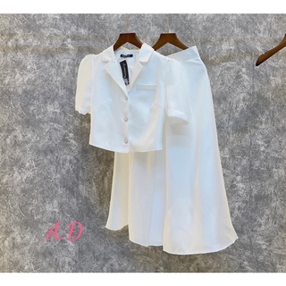 sét chân váy dài cổ vest
