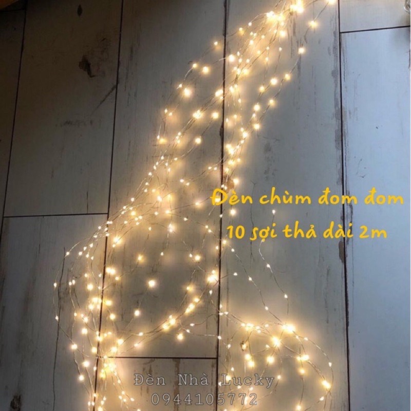 Đèn LED thả chùm nhiều sợi dài 2m fairy có remote điều khiển nhiều chế độ chớp nháy, đứng yên trang trí noel giáng sinh